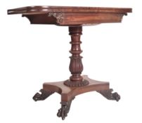 WILLIAM IV 19TH CENTURY ROSEWOOD FOLD OUT CARD GAMES TABLE