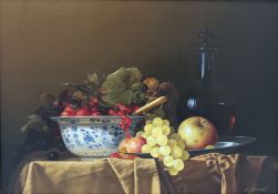 JEAN GRIMAL (1948-1998) - OIL ON CANVAS STILL LIFE PAINTING