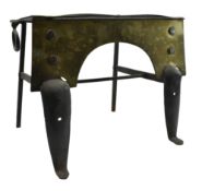 GEORGE III 19TH CENTURY BRASS TOP & IRON FOOTMAN STAND