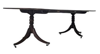 GEORGE III MAHOGANY TWIN PEDESTAL DINING TABLE