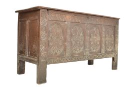 LATE 17TH / EARLY 18TH CENTURY CARVED OAK COFFER