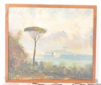 EARLY 20TH CENTURY SIGNED ITALIAN IMPRESSIONIST OIL PAINTING - BAY OF NAPLES