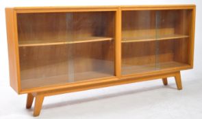 BRITISH MODERN DESIGN - 20TH CENTURY TEAK GLAZED BOOKCASE