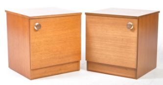 BRITISH MODERN DESIGN - PAIR OF TEAK MID CENTURY 1960S BEDSIDE CABINETS