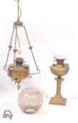 TWO 19TH CENTURY BRASS OIL LAMPS
