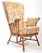 ERCOL - MID CENTURY EVERGREEN HIGHBACK ARMCHAIR