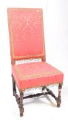 19TH CENTURY CAROLEAN HIGH BACK DINING / HALL CHAIR