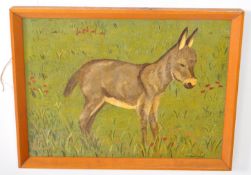 J. GRIFFITHS - 20TH CENTURY OIL ON BOARD DONKEY PAINTING