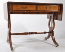 REPRODUCTION 19TH CENTURY REVIVAL WALNUT & MAHOGANY WRITING DESK
