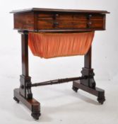 19TH CENTURY WILLIAM IV ROSEWOOD LADIES WORKBOX SEWING TABLE