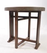 MID CENTURY FOLDING BENARES BRASS TOP OCCASIONAL TABLE