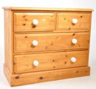 20TH CENTURY COUNTRY PINE REVIVAL CHEST OF DRAWERS