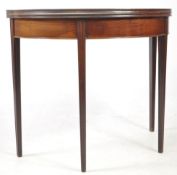 19TH CENTURY GEORGE III MAHOGANY DEMI LUNE TEA TABLE