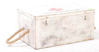 VINTAGE 20TH CENTURY BRITISH RED CROSS WOODEN BOX