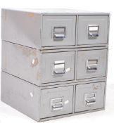 MID 20TH CENTURY METAL INDUSTRIAL INDEX FILING DRAWERS