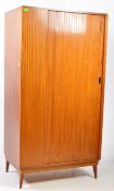 AUSTINSUITE - MID CENTURY TEAK TAMBOUR FRONT WARDROBE