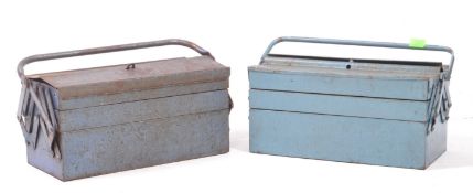 TWO MID 20TH CENTURY METAL CANTILEVER TOOL CHESTS