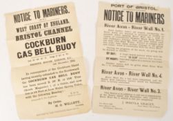 TWO 1920S VINTAGE BRISTOL DOCK FLYER NOTICES