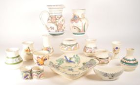COLLECTION OF 20TH CENTURY HONITON POTTERY VASES AND JUGS