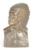 EARLY 20TH CENTURY NATIVE AMERICAN BRONZE BUST