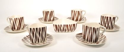 KELSBORO WARE, ENGLAND - 1950S COFFEE MUGS & SAUCERS