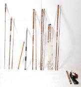 COLLECTION OF VINTAGE MID CENTURY FISHING RODS / FLY FISHING RODS
