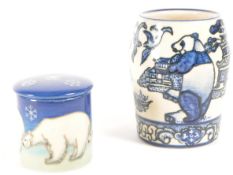 DENNIS CHINA WORKS - TWO 21ST CENTURY STUDIO POTTERY POT AND VASE