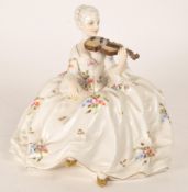 LUIGI FABRIS - EARLY 20TH CENTURY PORCELAIN FIGURE OF A LADY SITTING