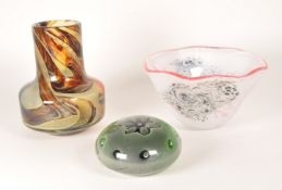 COLLECTION OF LATE 20TH CENTURY MDINA AND SWEDISH STUDIO GLASS
