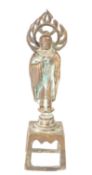19TH CENTURY TIBETO CHINESE BRONZE BUDDHA SCULPTURE