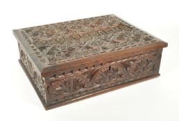 EDWARDIAN MAHOGANY CARVED BOX