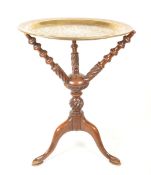 VINTAGE 20TH CENTRUY TURNED BENARES OCCASIONAL TABLE