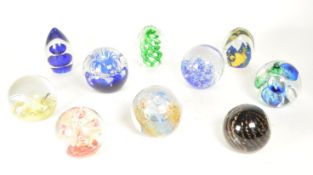 COLLECTION OF STUDIO GLASS PAPERWEIGHTS