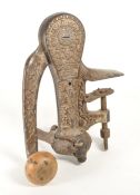 EARLY 20TH CENTURY ORIGINAL SAFETY CAST IRON CORKSCREW