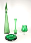 MID CENTURY EMPOLI GENIE BOTTLE & OTHER STUDIO GLASS