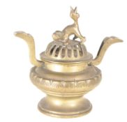 1920S / 30S VINTAGE CHINESE BRASS LIDDED CENSOR INCENSE BURNER