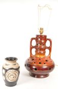 VINTAGE POTTERY LAMP BASE & GERMAN