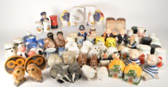 COLLECTION OF NOVELTY SALT AND PEPPER SHAKERS