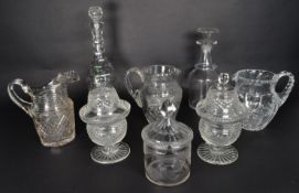 COLLECTION OF EARLY 19TH CENTURY AND LATER CUT GLASS WARE