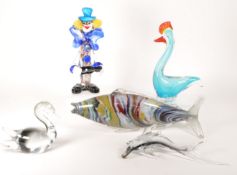 COLLECTION OF 20TH CENTURY STUDIO GLASS FIGURES