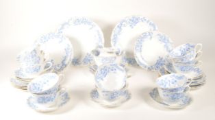 EARLY 20TH CENTURY TUSCAN CHINA ENGLAND BLUE AND WHITE FLORAL TEA SERVICE