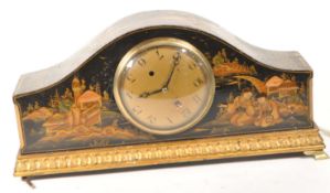 EARLY 20TH CENTURY SMITHS CHINNOSERIE LACQUER MANTEL CLOCK