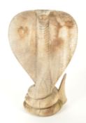 LARGE CARVED WOODEN COBRA FIGURE