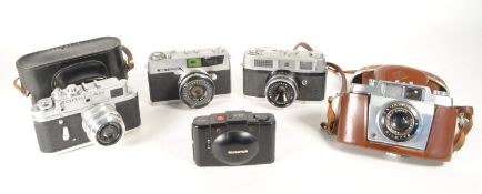 COLLECTION OF CAMERAS - PETRI MAMIYA AGFA OLYMPUS