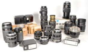 COLLECTION OF VINTAGE CAMERA LENSES & ACCESSORIES