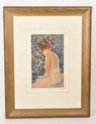 ORIGINAL EARLY 20TH CENTURY SEMI NUDE WATERCOLOUR