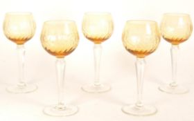 SET OF VINTAGE 20TH CENTURY HOCK GLASSES