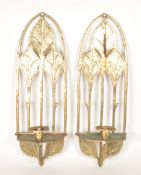 20TH CENTURY BRASS ART NOUVEAU STYLE SCONCES