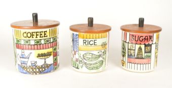 1960S SWEDISH JIE GANTOFTA THREE CERAMIC STORAGE JARS
