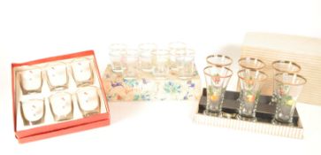 COLLECTION OF THREE LATE 20TH CENTURY SETS OF DRINKING GLASSES